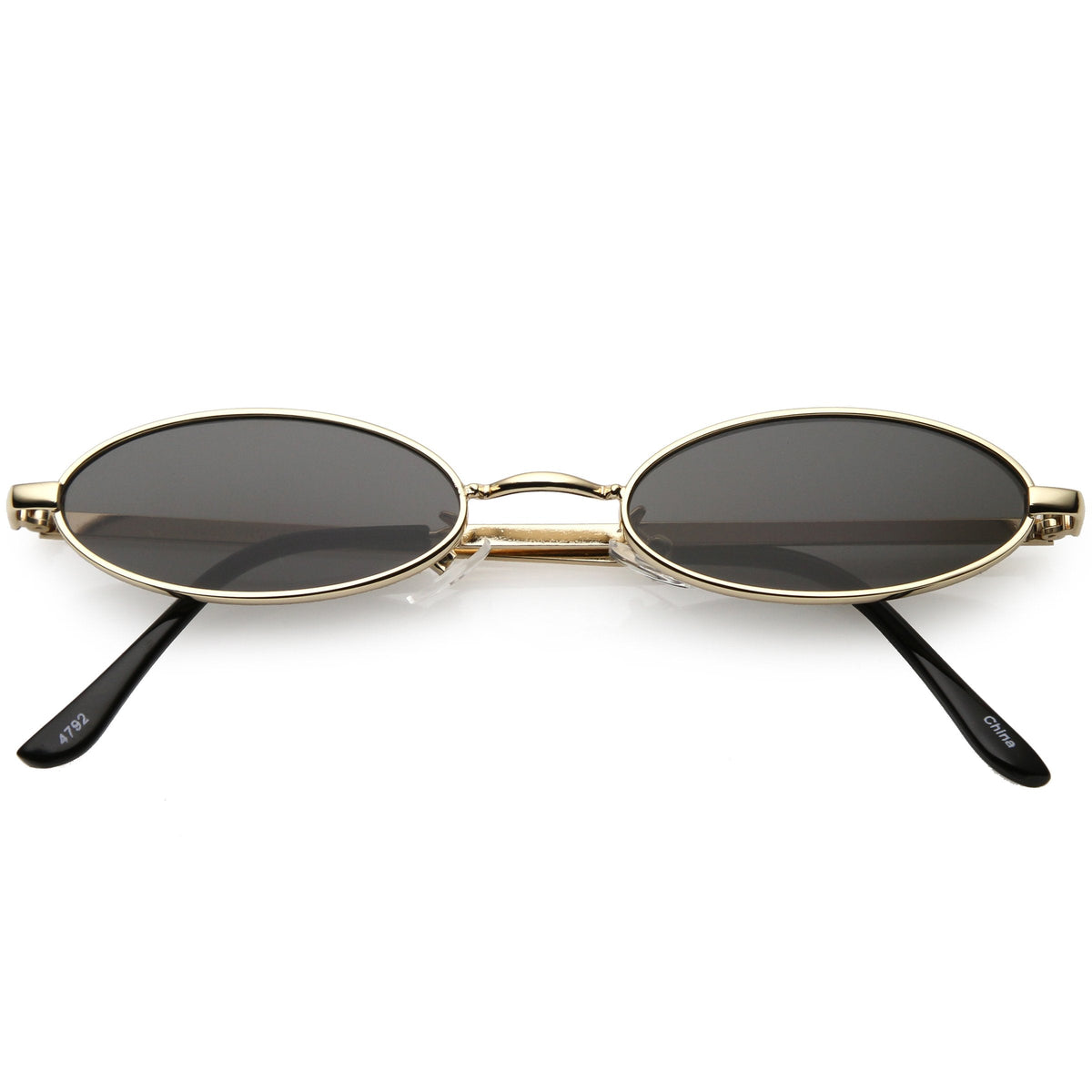 Retro 1990's Small Oval Metal Flat Lens Sunglasses C626