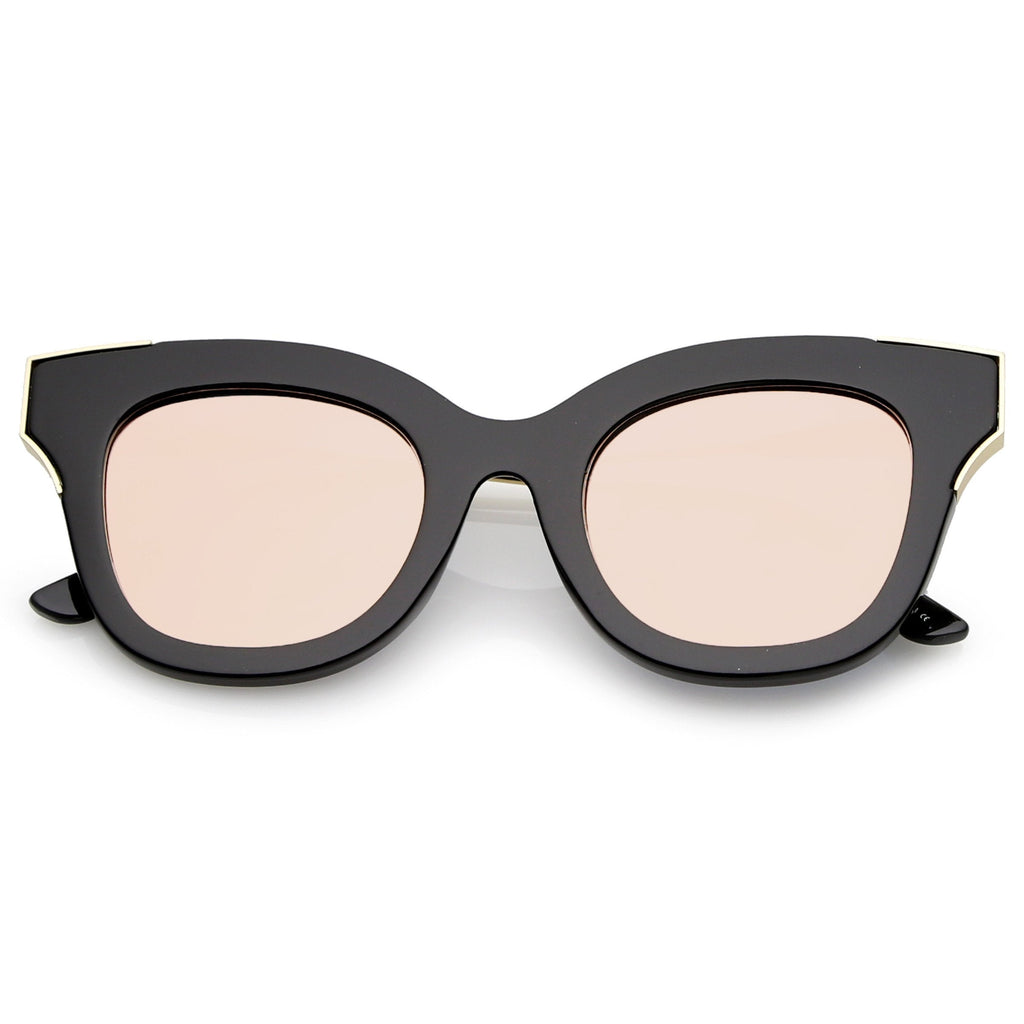 Retro Modern Bold Flat Lens Cat Eye Sunglasses C072