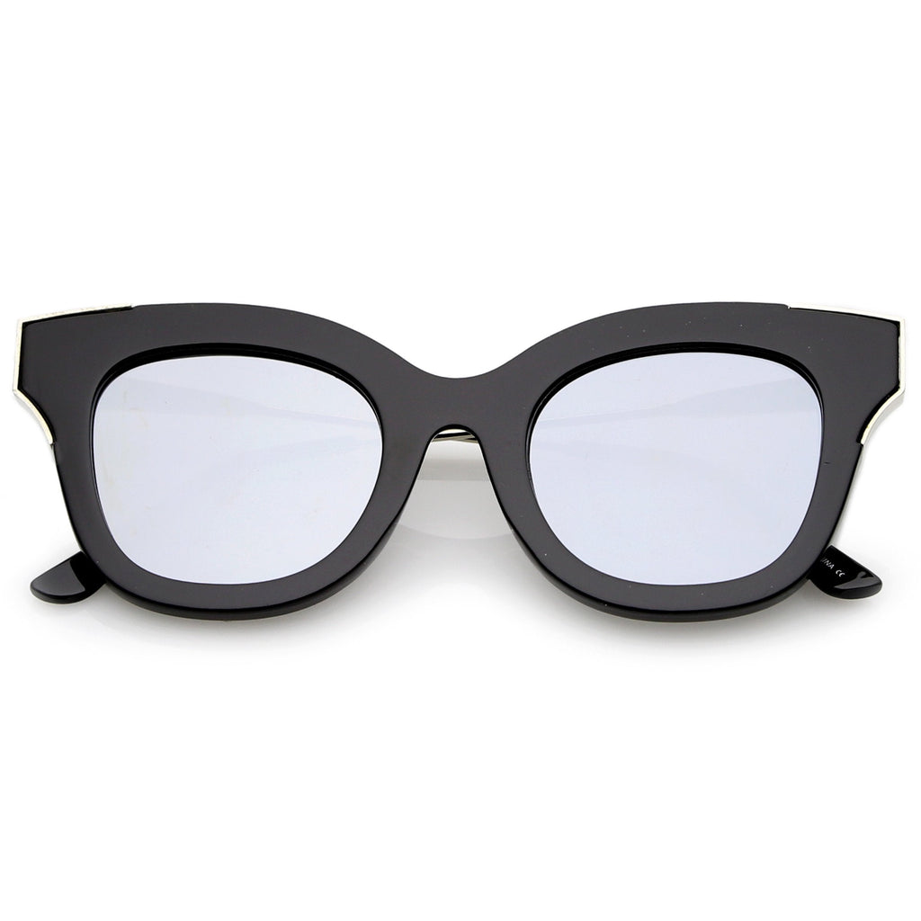 Retro Modern Bold Flat Lens Cat Eye Sunglasses C072