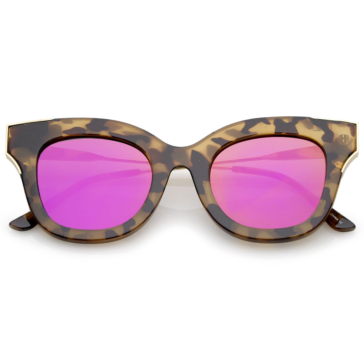 Retro Modern Bold Flat Lens Cat Eye Sunglasses C072
