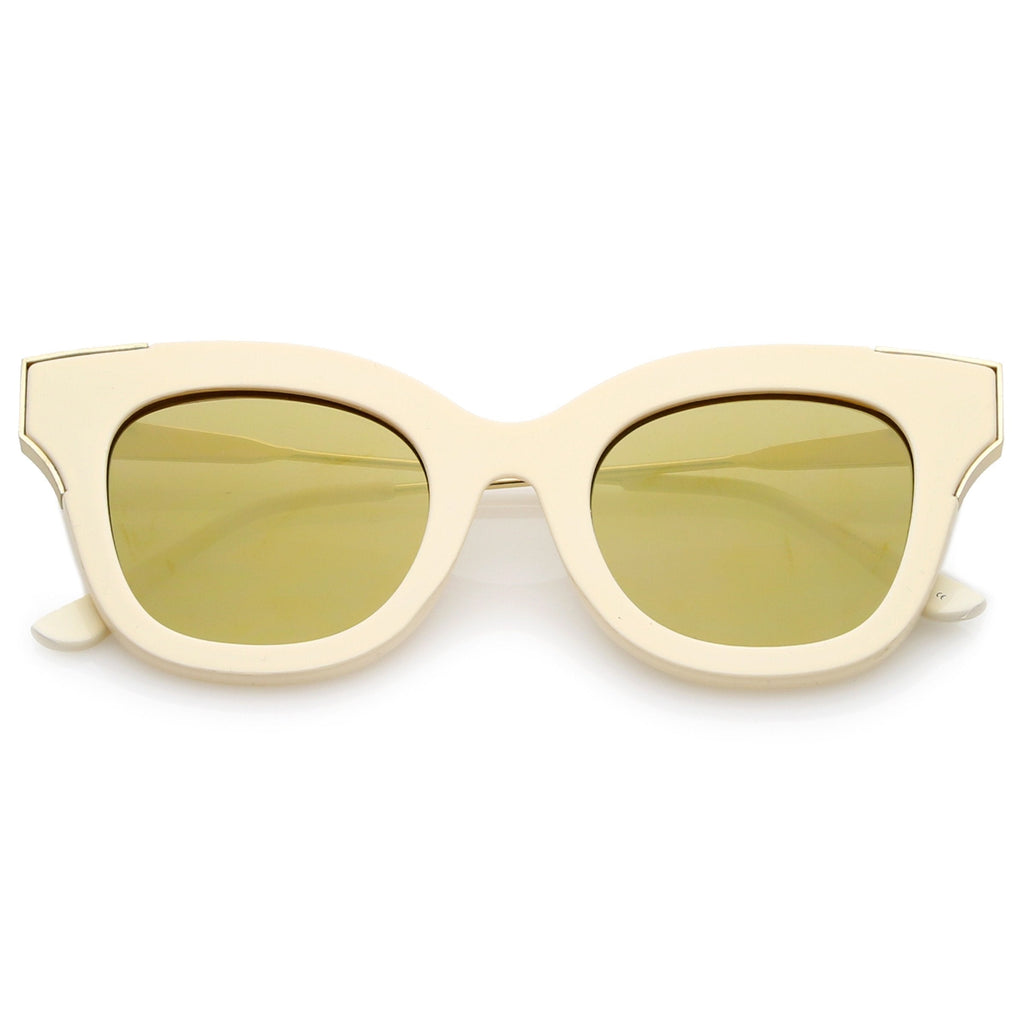 Retro Modern Bold Flat Lens Cat Eye Sunglasses C072