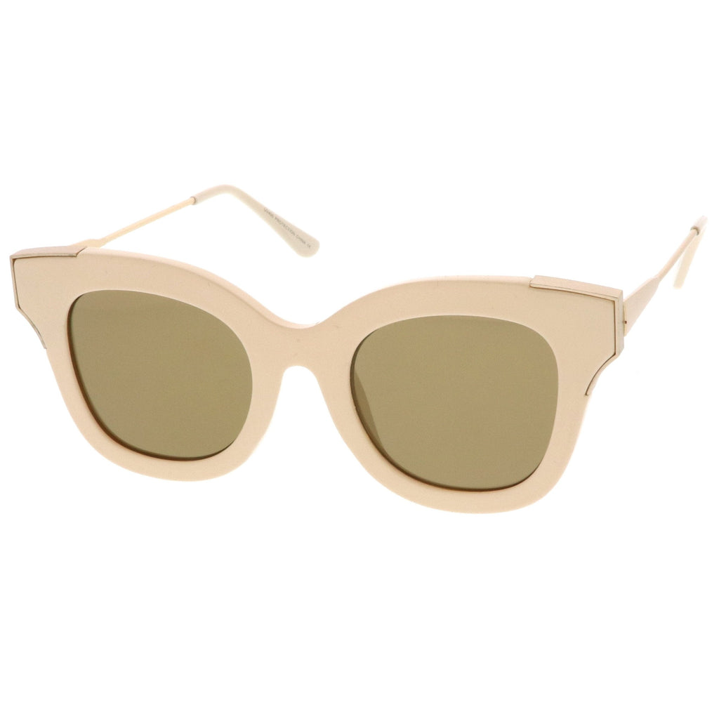 Retro Modern Bold Flat Lens Cat Eye Sunglasses C072