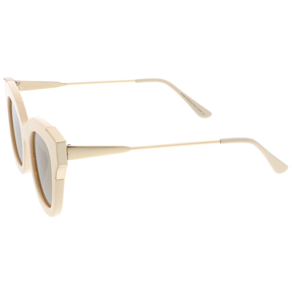 Retro Modern Bold Flat Lens Cat Eye Sunglasses C072