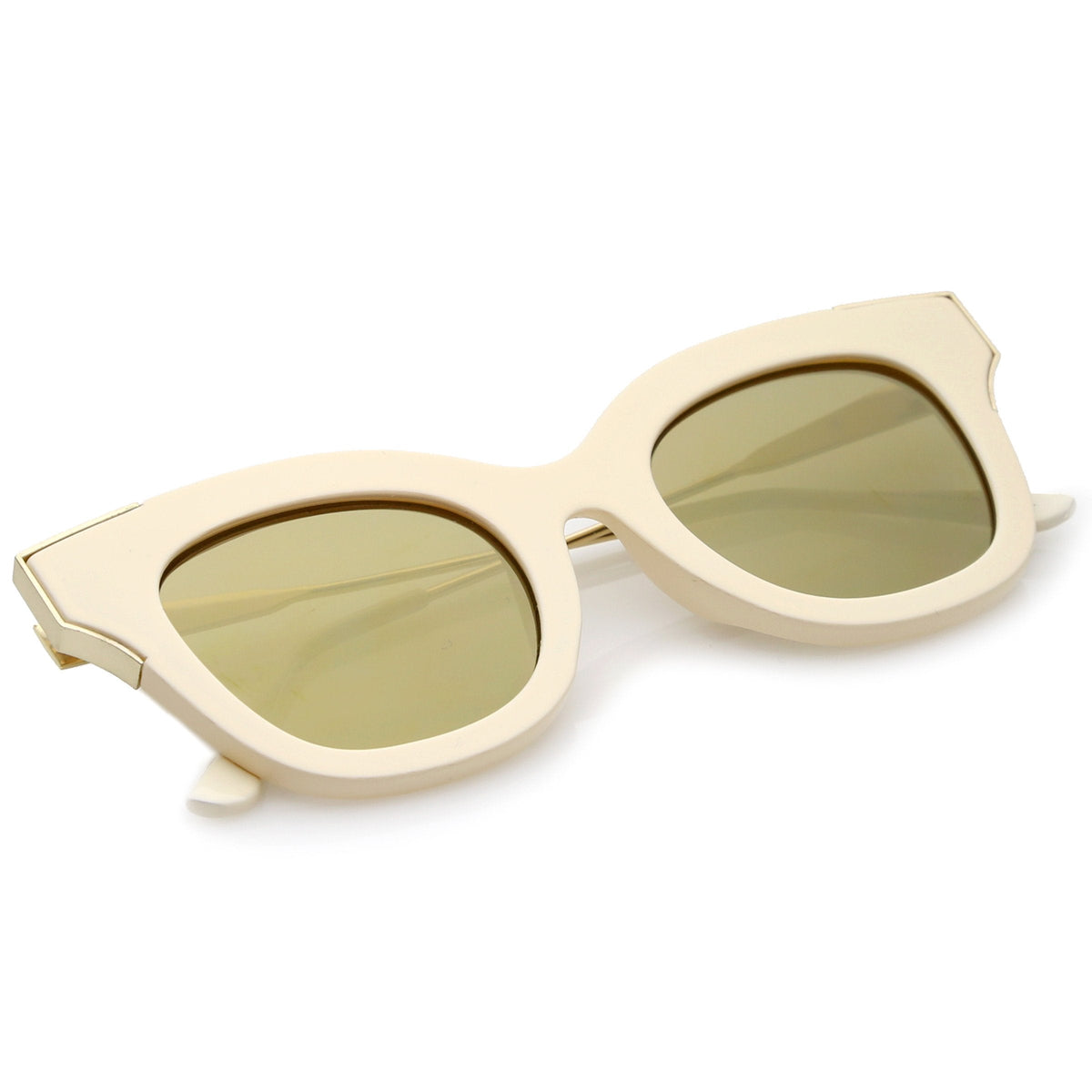 Retro Modern Bold Flat Lens Cat Eye Sunglasses C072