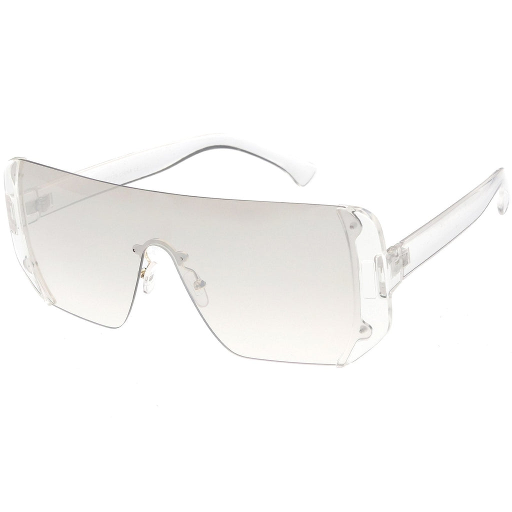 Retro Futuristic Oversize Color Mirrored Lens Shield Sunglasses C634