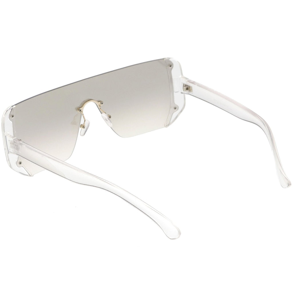 Retro Futuristic Oversize Color Mirrored Lens Shield Sunglasses C634