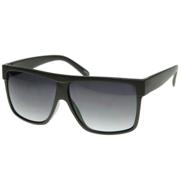 Retro Mens Super Flat Top Horned Rim Sunglasses 8493