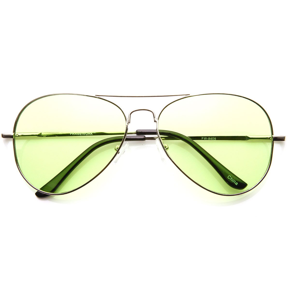 Retro Metal Color Tinted Lens Aviator Sunglasses 59mm
