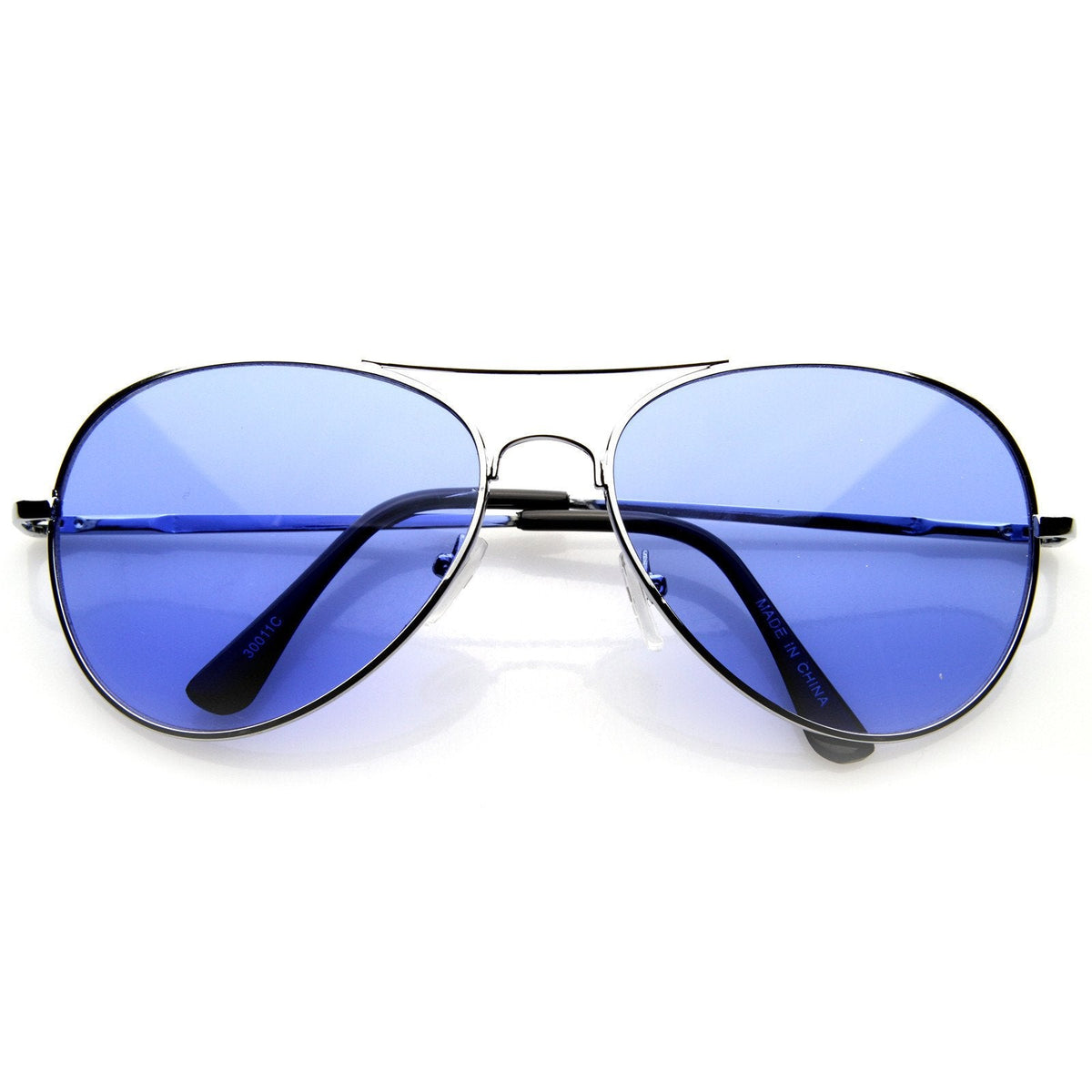 Retro Metal Color Tinted Lens Aviator Sunglasses 59mm