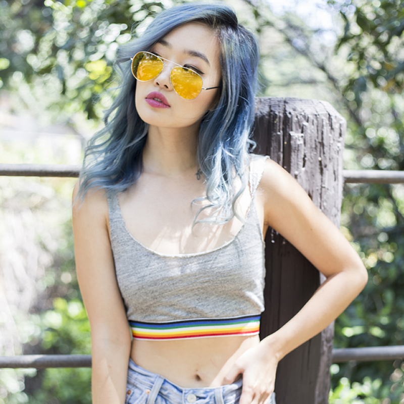 Retro Metal Color Tinted Lens Aviator Sunglasses 59mm