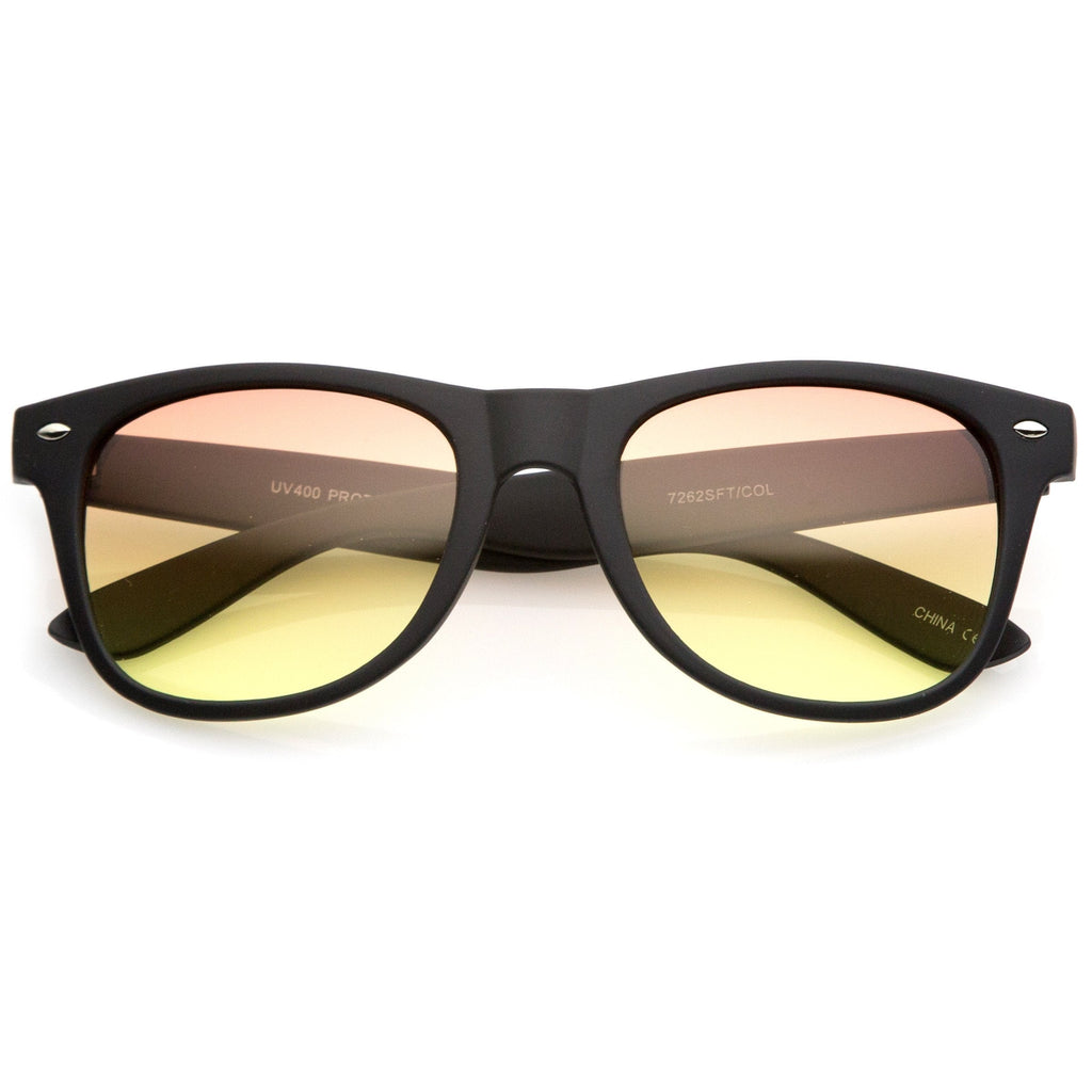 Rubberized Horned Rim Gradient Lens Sunglasses C233
