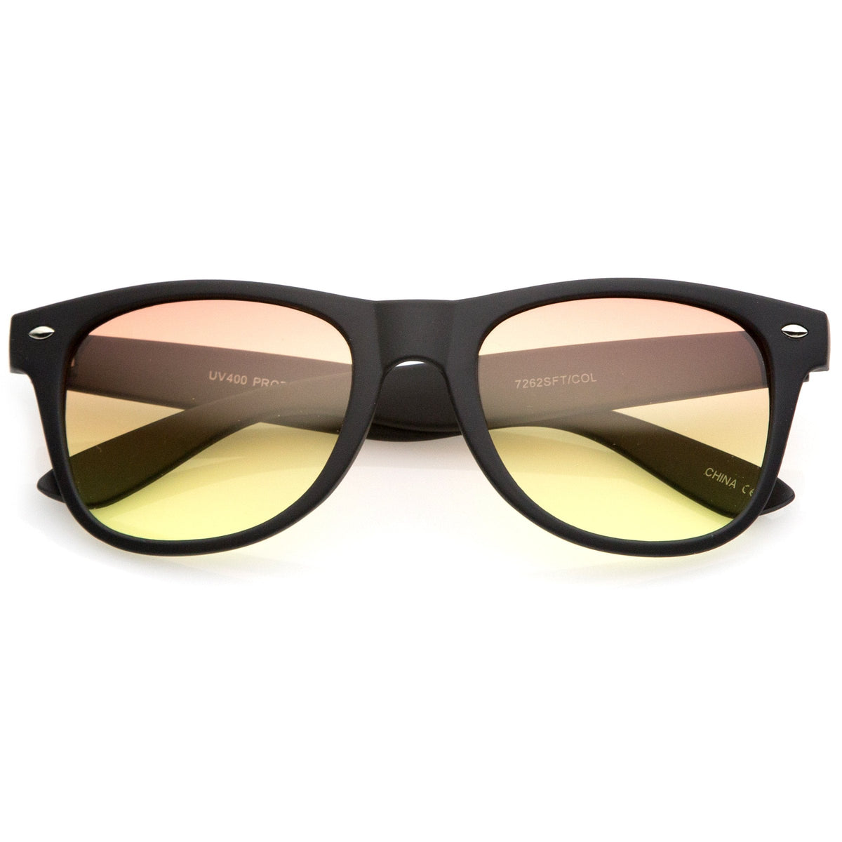 Rubberized Horned Rim Gradient Lens Sunglasses C233