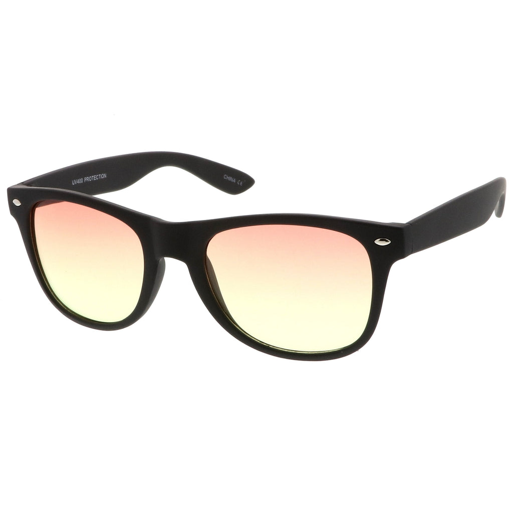 Rubberized Horned Rim Gradient Lens Sunglasses C233