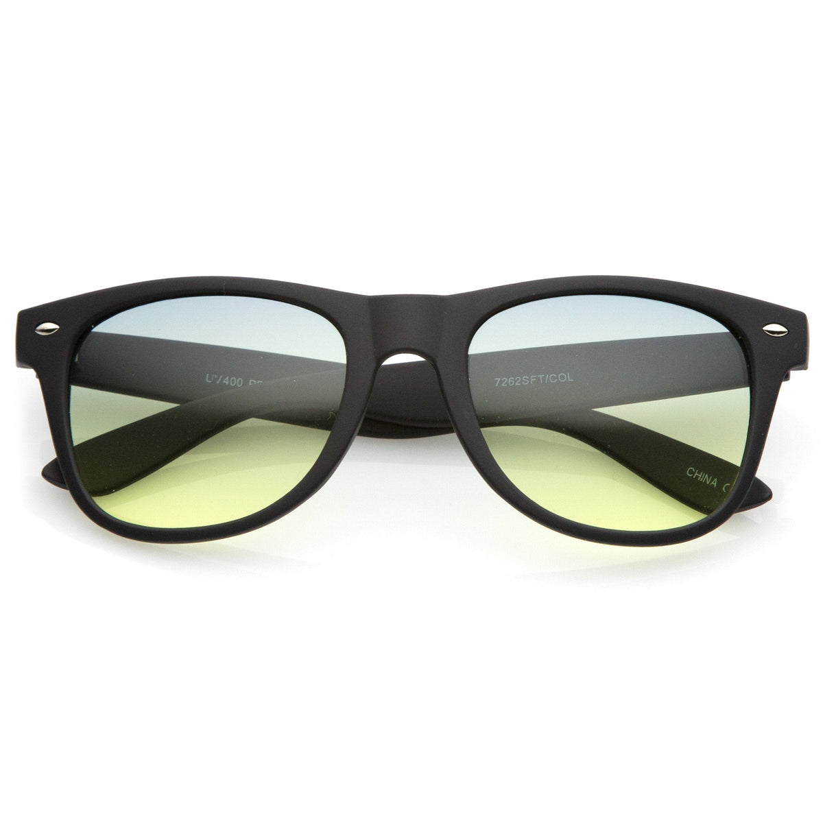 Rubberized Horned Rim Gradient Lens Sunglasses C233