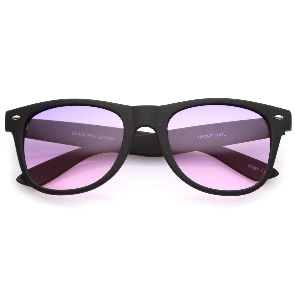 Rubberized Horned Rim Gradient Lens Sunglasses C233