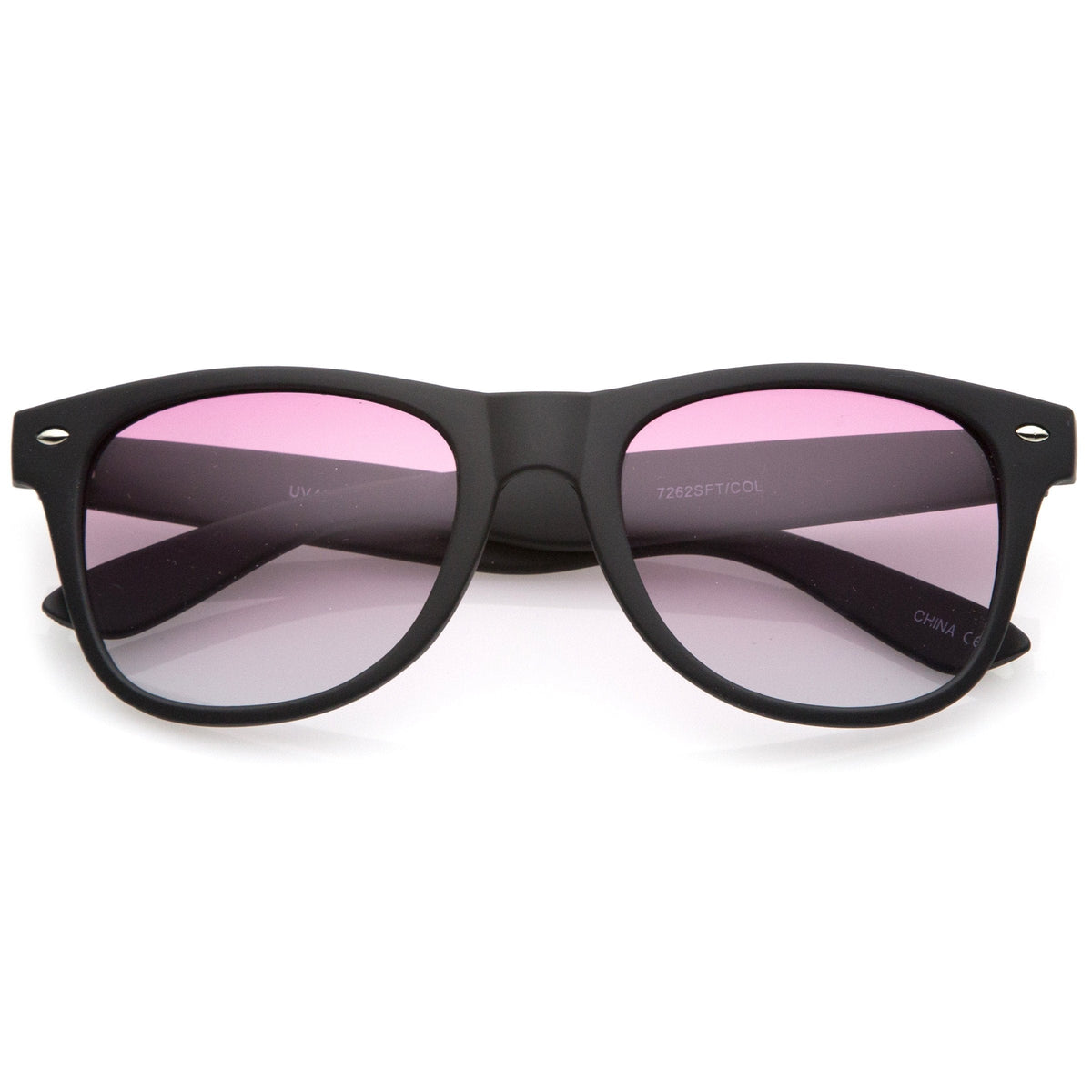Rubberized Horned Rim Gradient Lens Sunglasses C233