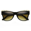 Women's Trendy Fashion Pointed Metal Cut Out Cat Eye Sunglasses 9603