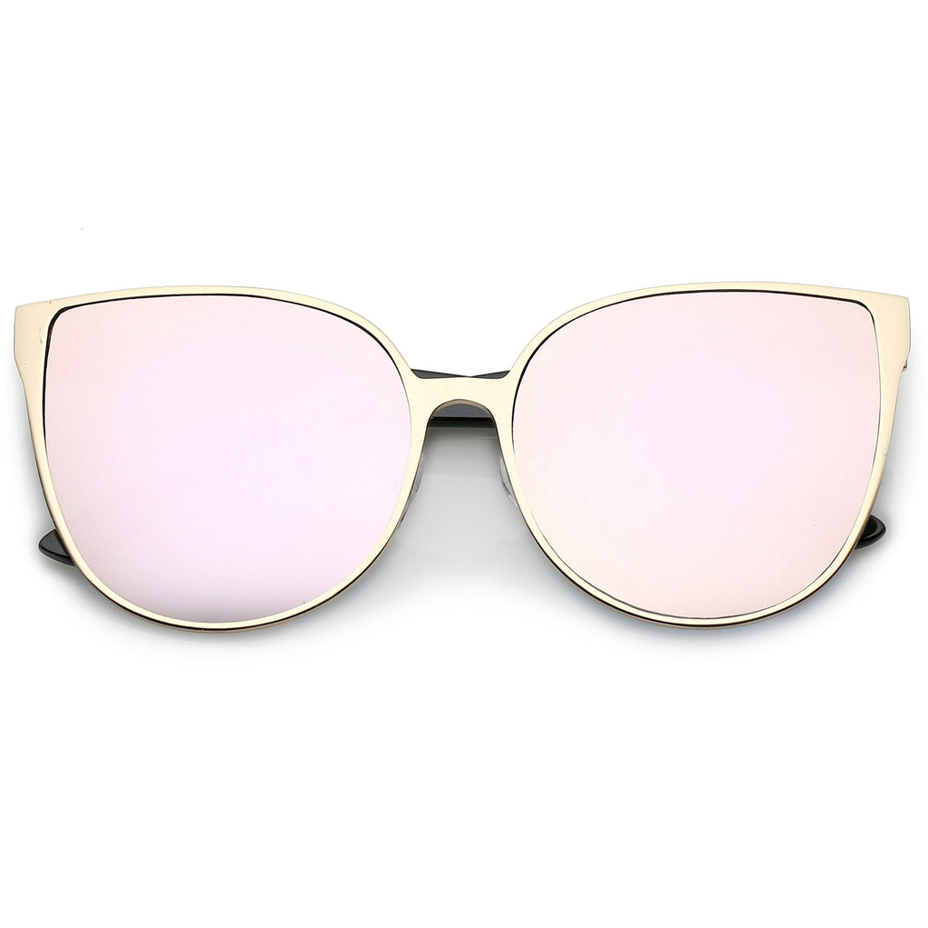 Women's Modern Oversize Mirrored Flat Lens Cat Eye Sunglasses A929