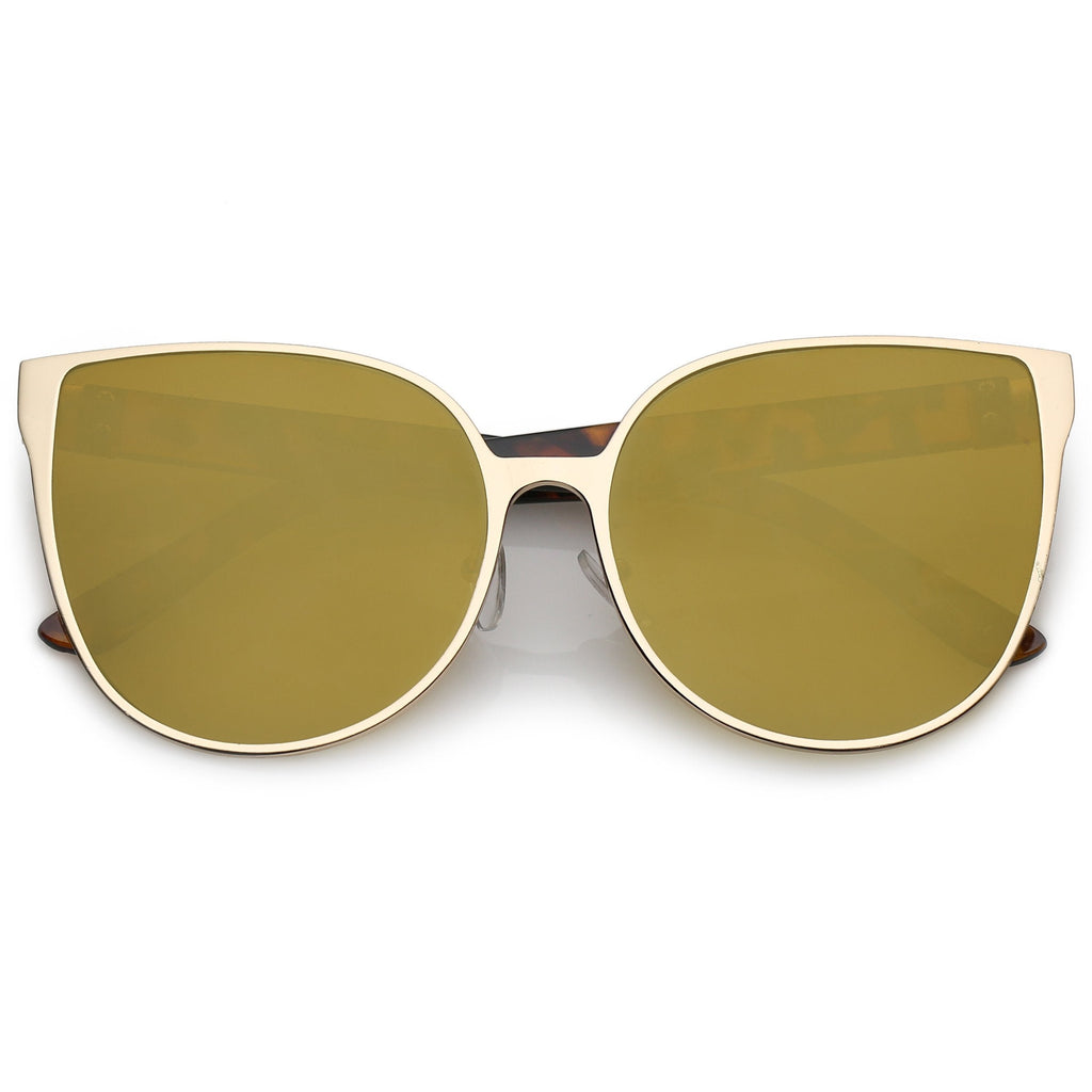 Women's Modern Oversize Mirrored Flat Lens Cat Eye Sunglasses A929