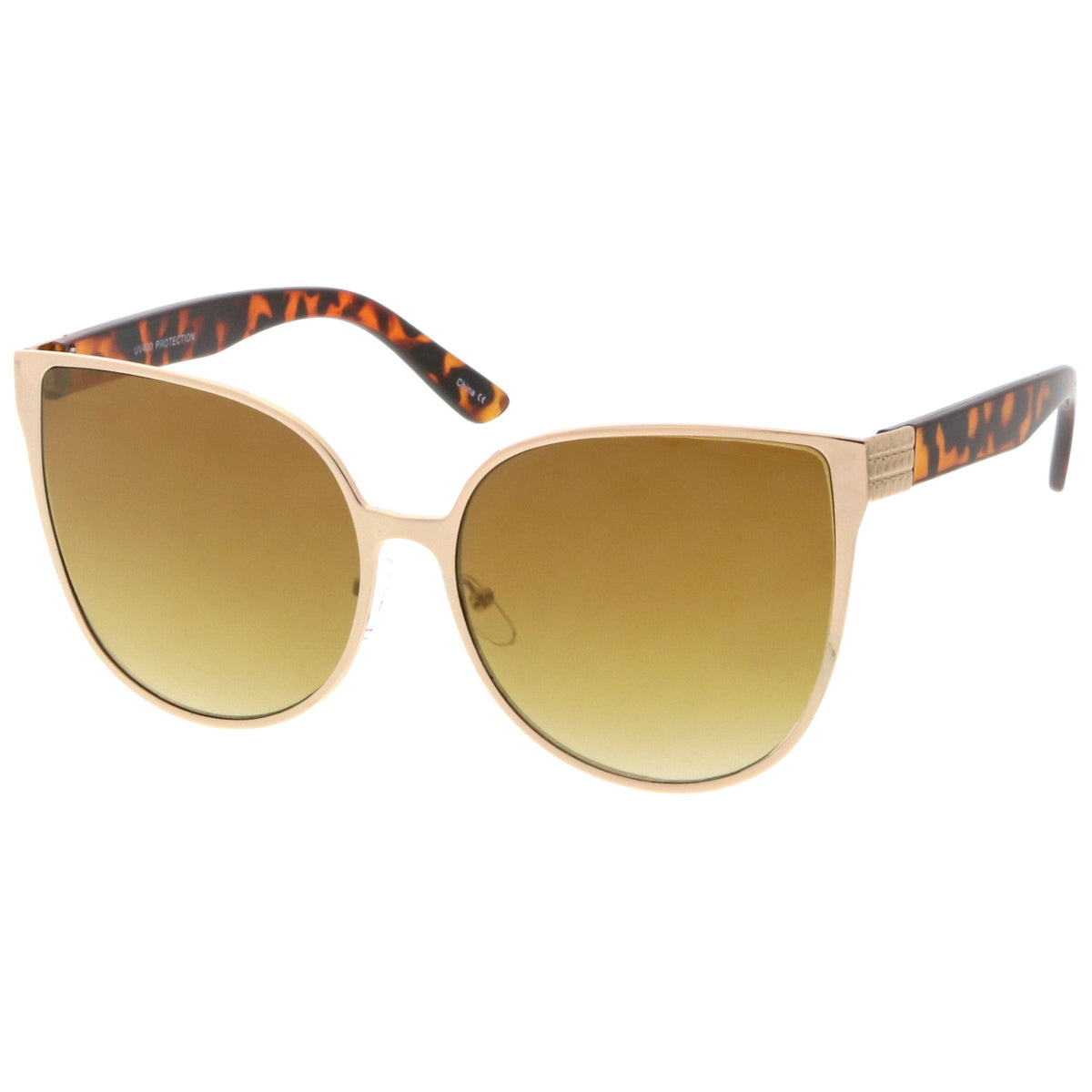 Women's Modern Oversize Mirrored Flat Lens Cat Eye Sunglasses A929