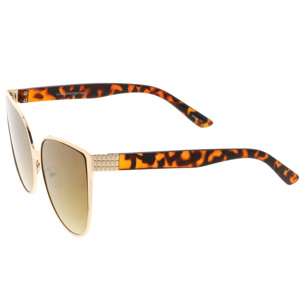 Women's Modern Oversize Mirrored Flat Lens Cat Eye Sunglasses A929
