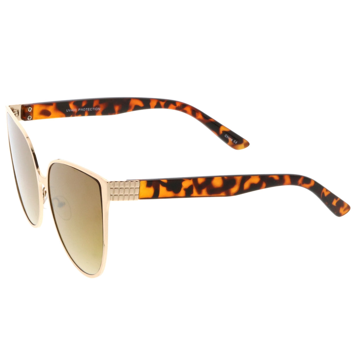 Women's Modern Oversize Mirrored Flat Lens Cat Eye Sunglasses A929