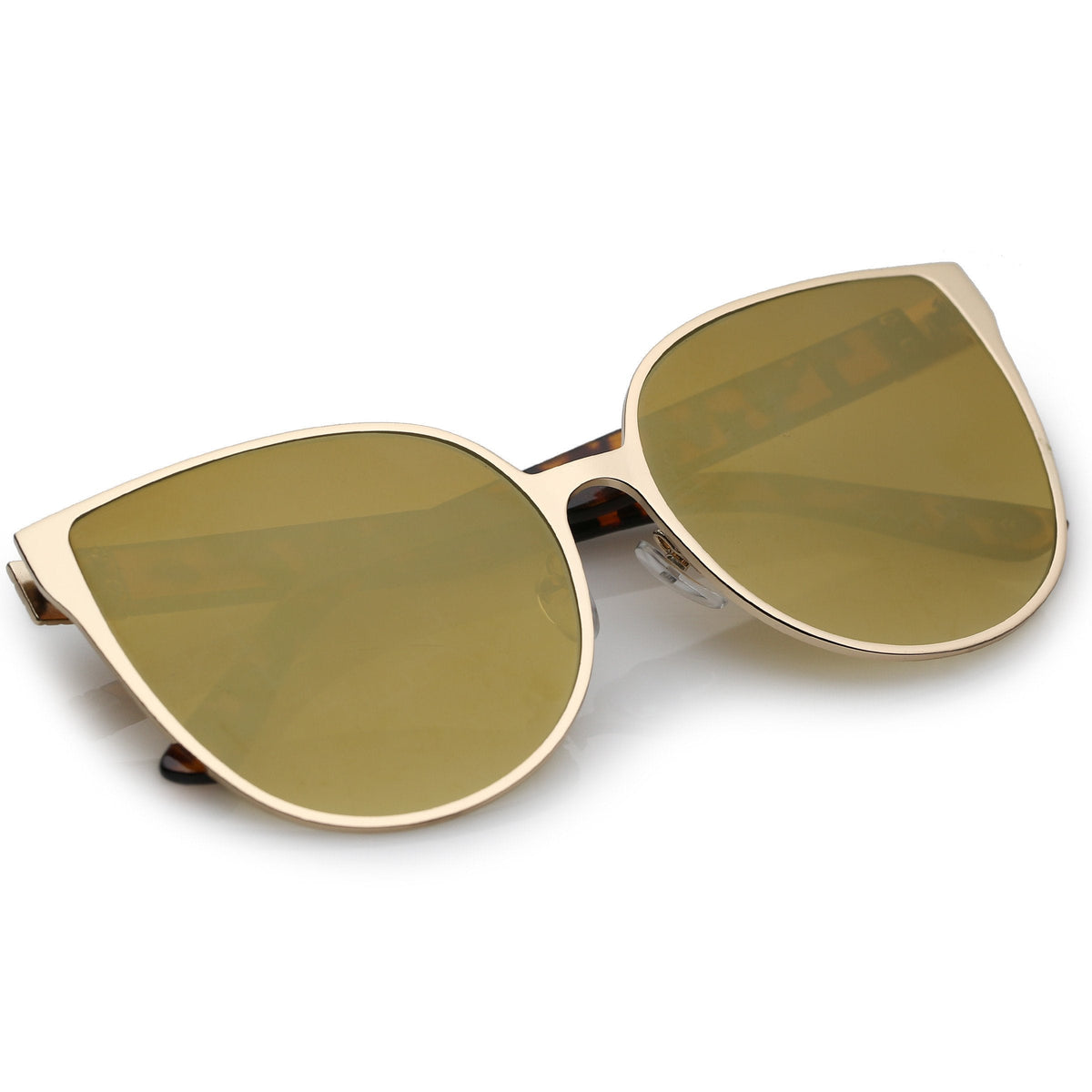 Women's Modern Oversize Mirrored Flat Lens Cat Eye Sunglasses A929