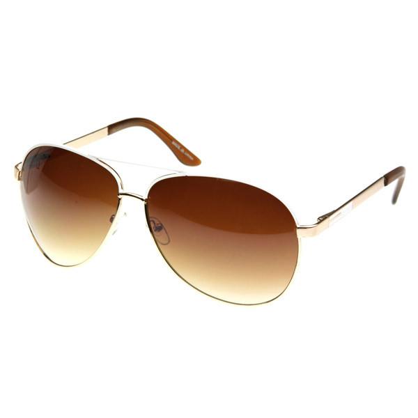 Designer Inspired Large Metal Aviator Sunglasses 1508