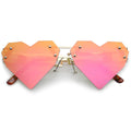 Novelty 8 Bit Laser Cut Heart Shape Mirrored Flat Lens Sunglasses C440