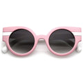 Retro Modern Pastel Round Wing Tip Sunglasses C390