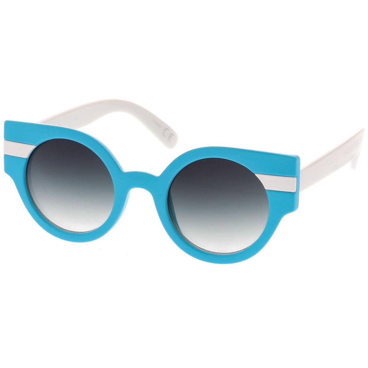 Retro Modern Pastel Round Wing Tip Sunglasses C390
