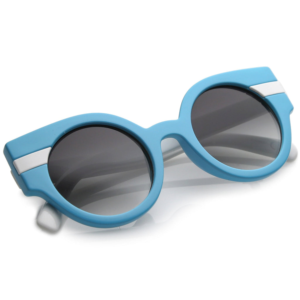 Retro Modern Pastel Round Wing Tip Sunglasses C390