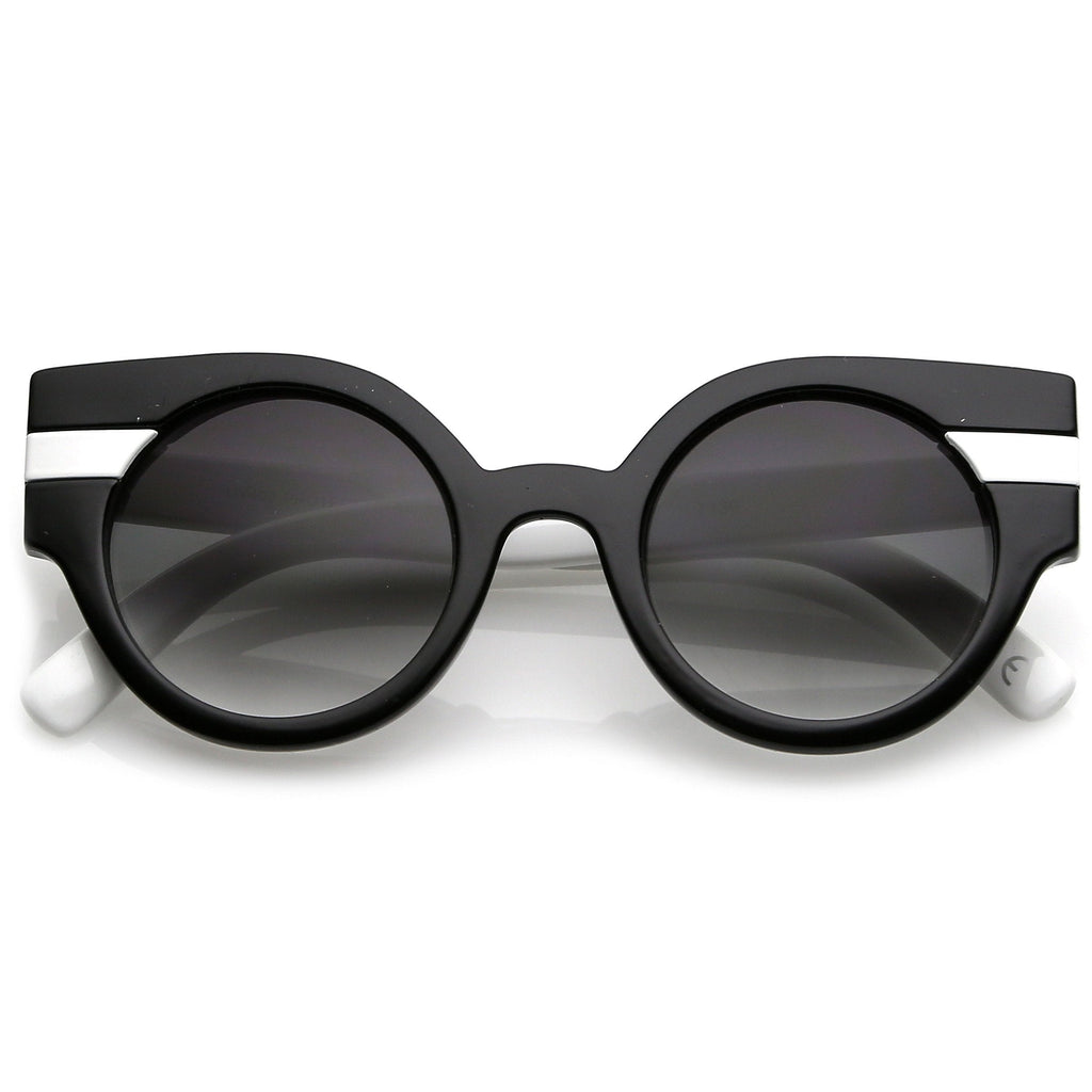 Retro Modern Pastel Round Wing Tip Sunglasses C390