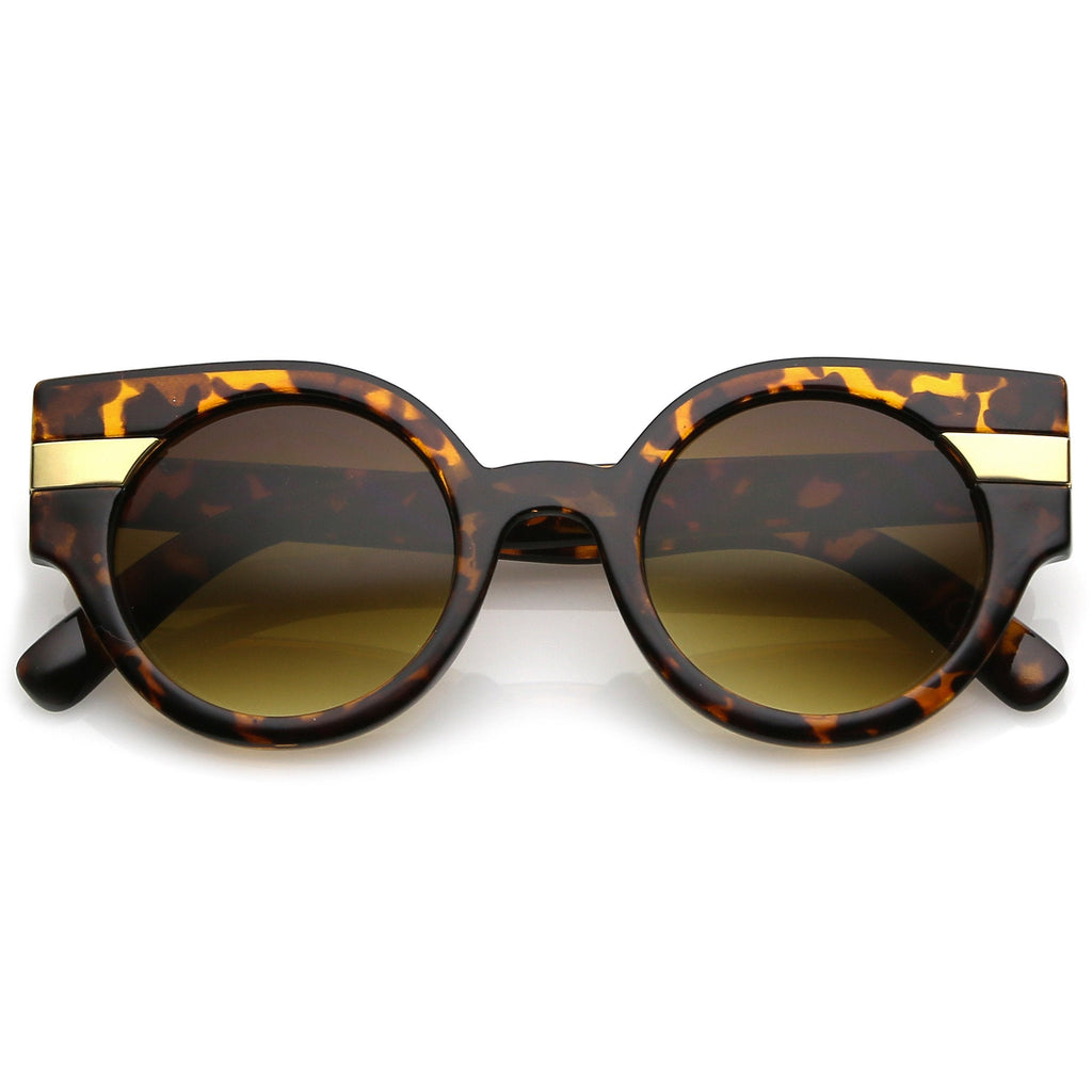 Retro Modern Pastel Round Wing Tip Sunglasses C390