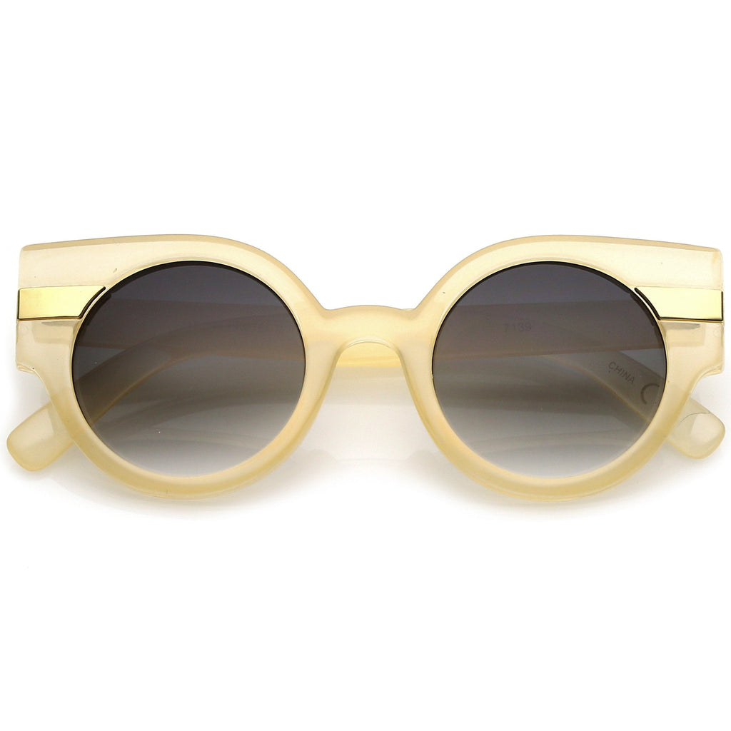 Retro Modern Pastel Round Wing Tip Sunglasses C390