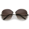 Women's Oversize Curved Low Temple Rimless Sunglasses C218