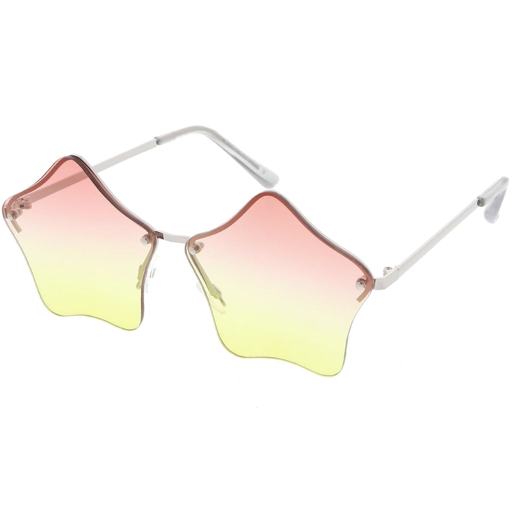 Women's Novelty Cute Twin Stars Color Tone Sunglasses Glasses C631