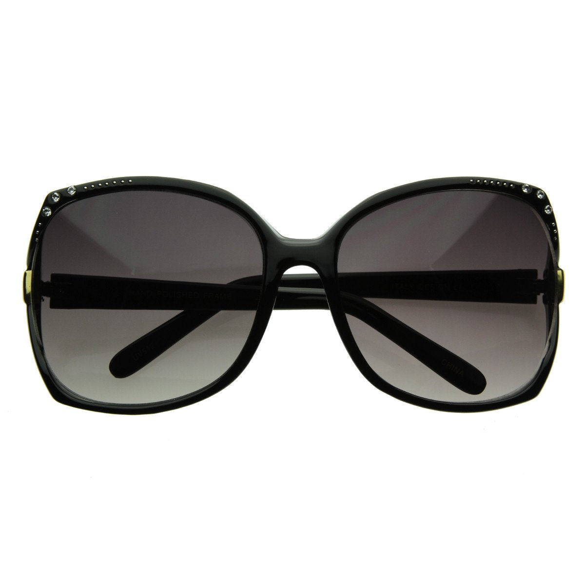 Jackie O Vintage Oversize Square Sunglasses w/ Rhinestones 2273
