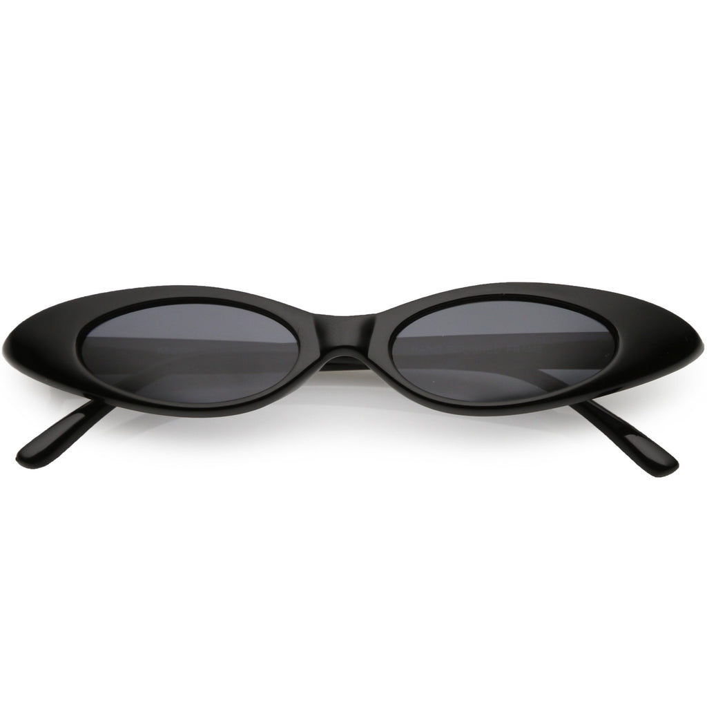 Women's Retro 90's Thin Color Tone Cat Eye Sunglasses C662