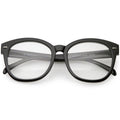 Oversize Round Indie Horned Rim Clear Lens Glasses C612
