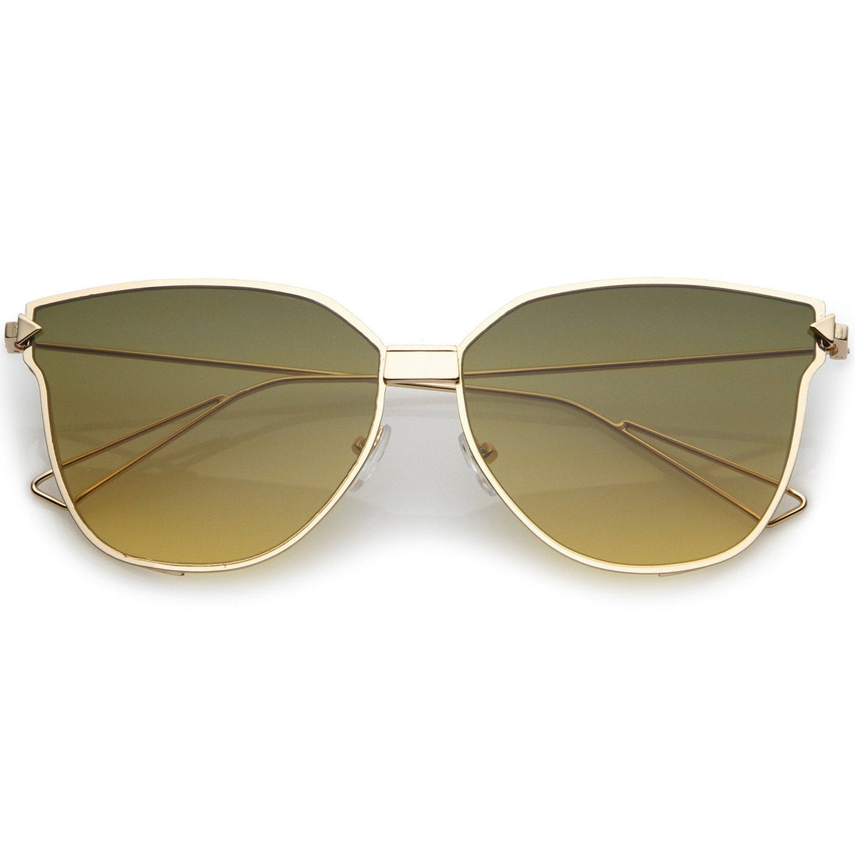 Oversize Wire Frame Gradient Flat Lens Sunglasses A930