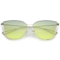Oversize Wire Frame Gradient Flat Lens Sunglasses A930