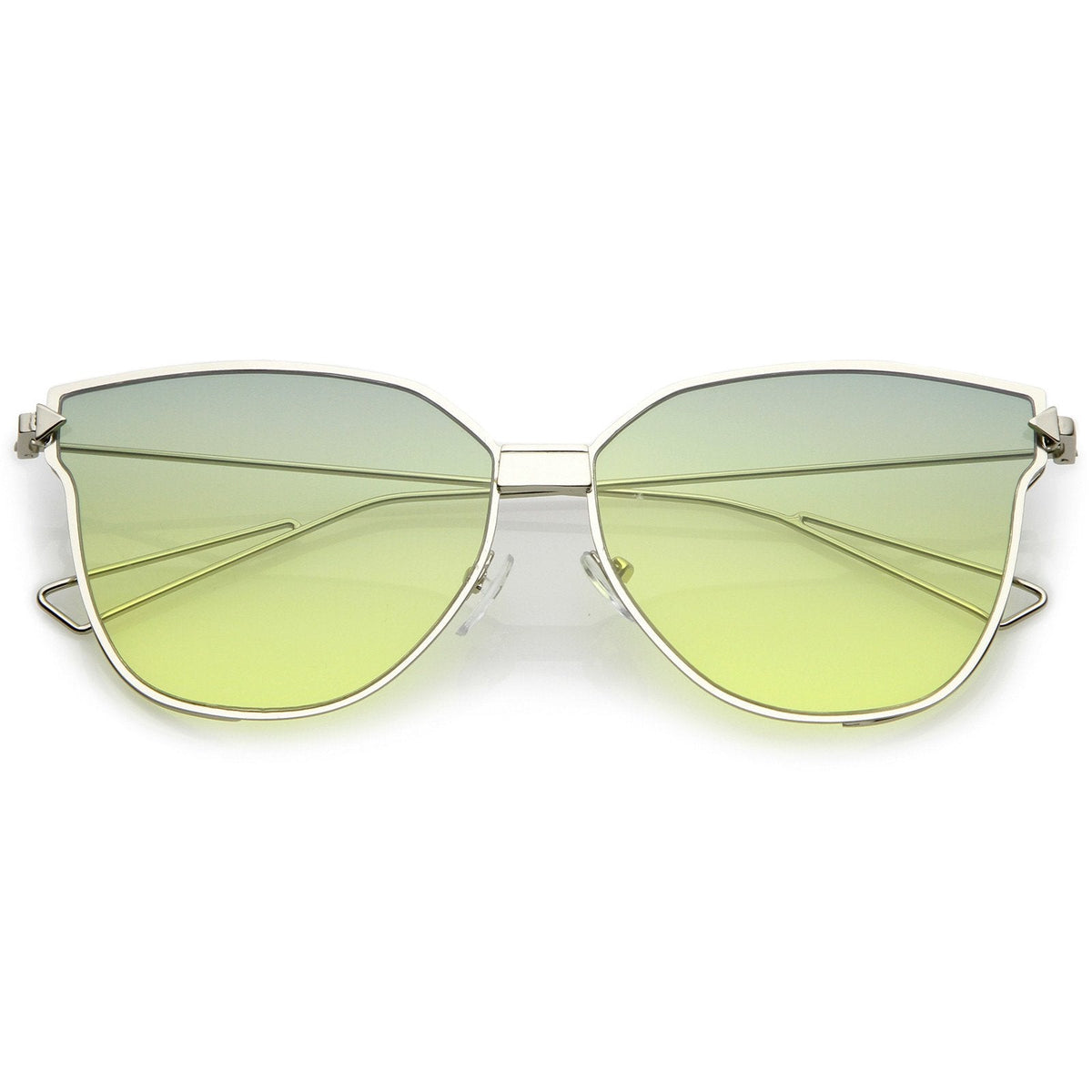 Oversize Wire Frame Gradient Flat Lens Sunglasses A930