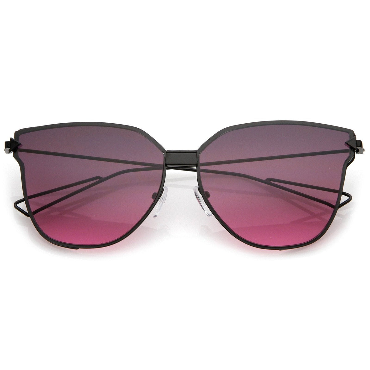 Oversize Wire Frame Gradient Flat Lens Sunglasses A930