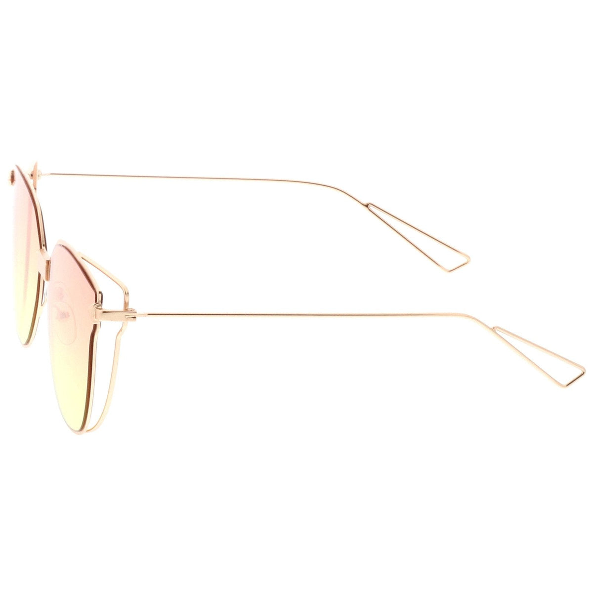 Oversize Wire Frame Gradient Flat Lens Sunglasses A930