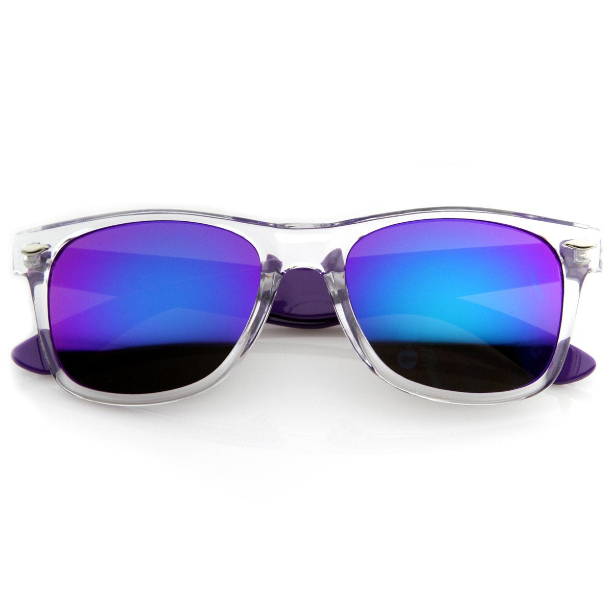 Retro Horned Rim Colorful Mirror Lens Sunglasses 8609
