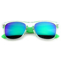 Retro Horned Rim Colorful Mirror Lens Sunglasses 8609