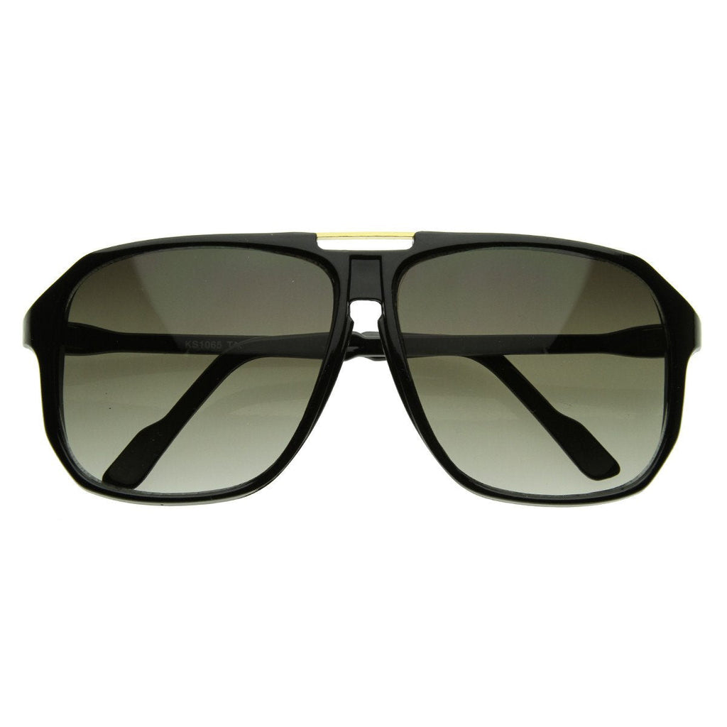 Large Retro Nerd Square Aviator Block Sunglasses 2841