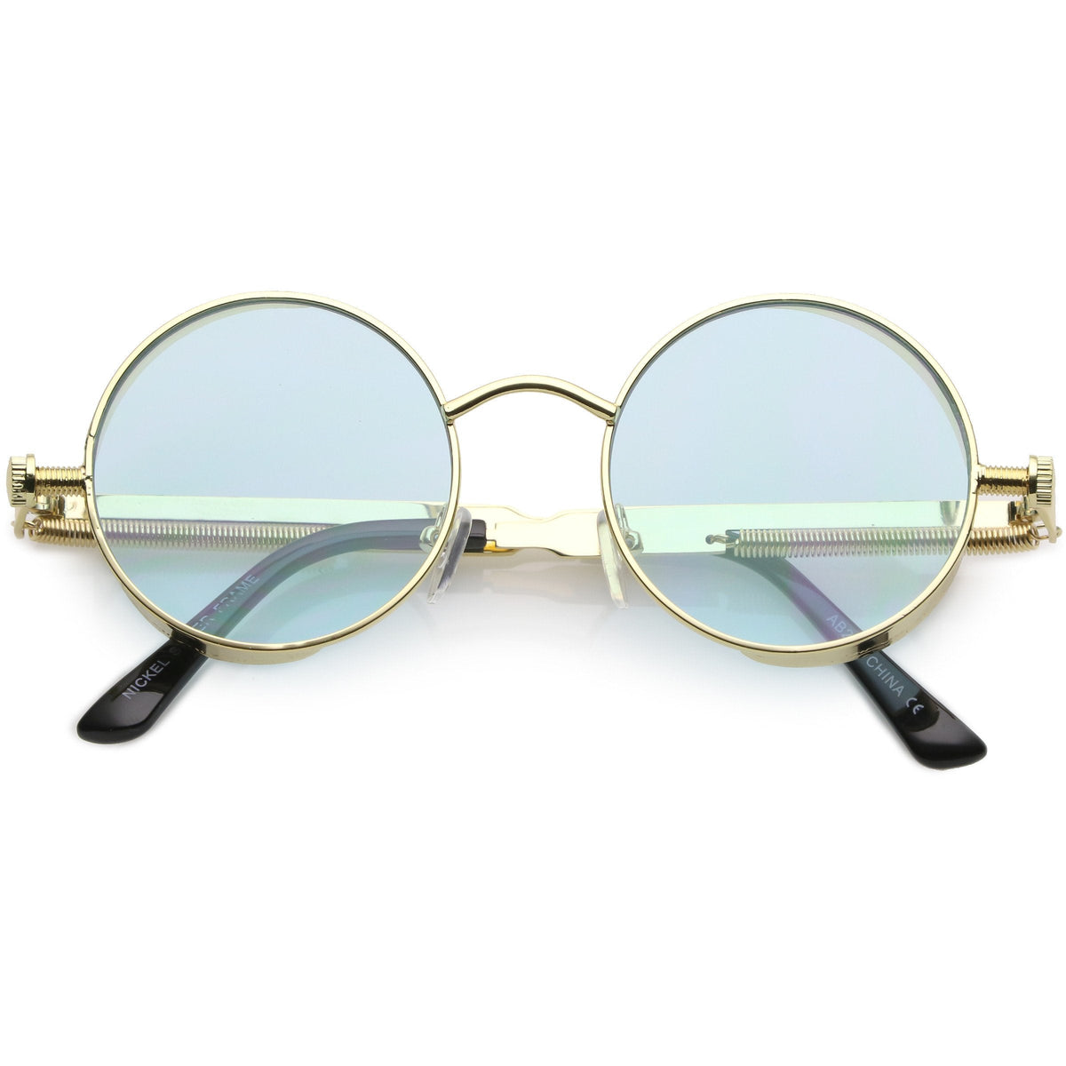 Retro Steampunk Colorful Round Flat Lens Sunglasses C442