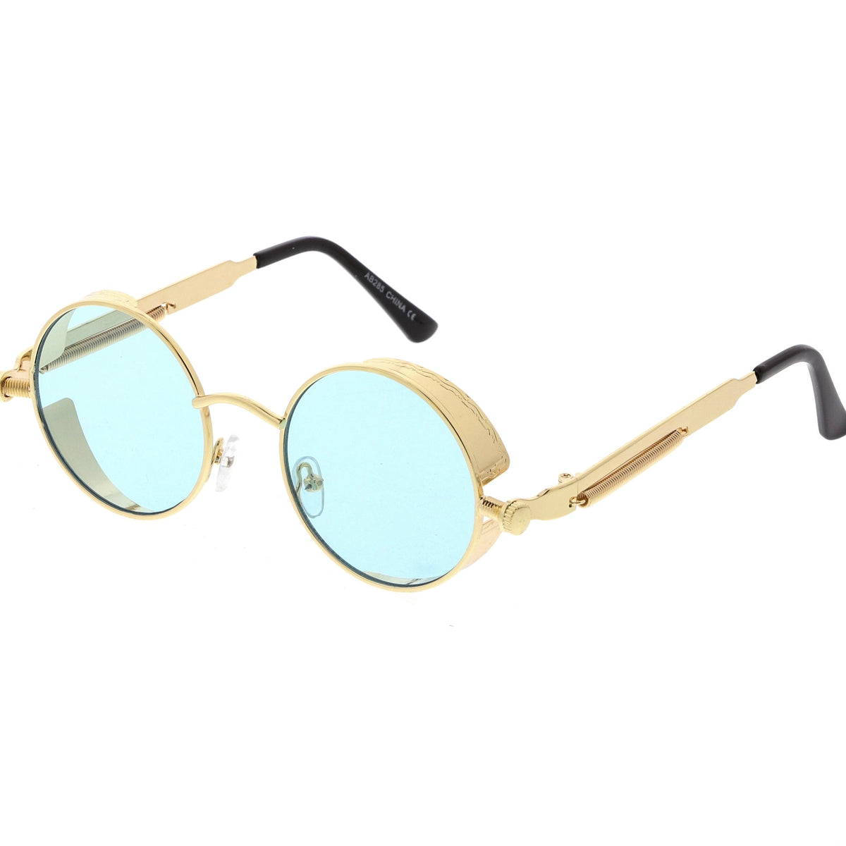 Retro Steampunk Colorful Round Flat Lens Sunglasses C442